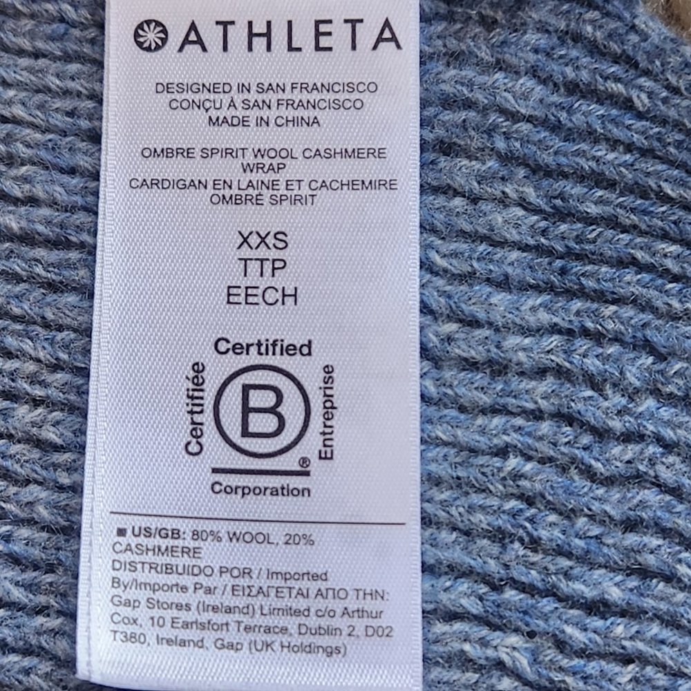 Athleta Spirit Wool/Cashmere Ombre Wrap Duster Sweater Cardigan - Picture 6 of 11